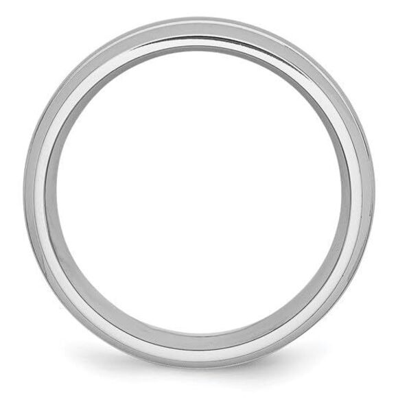 Chisel Cobalt Polished & Satin Grooved 8mm Band - Picture 9 of 9